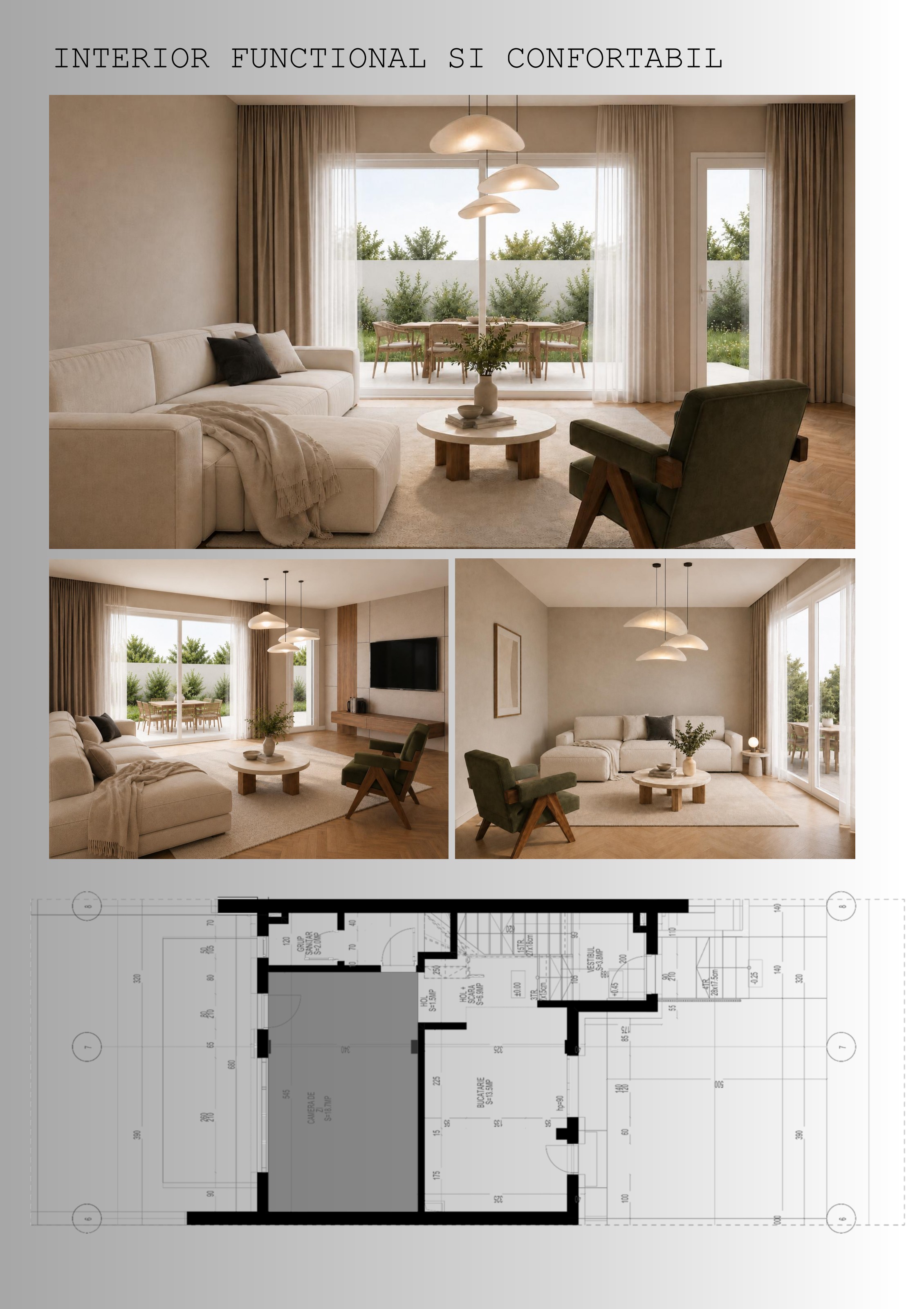 Living — plan parter cu zona de zi