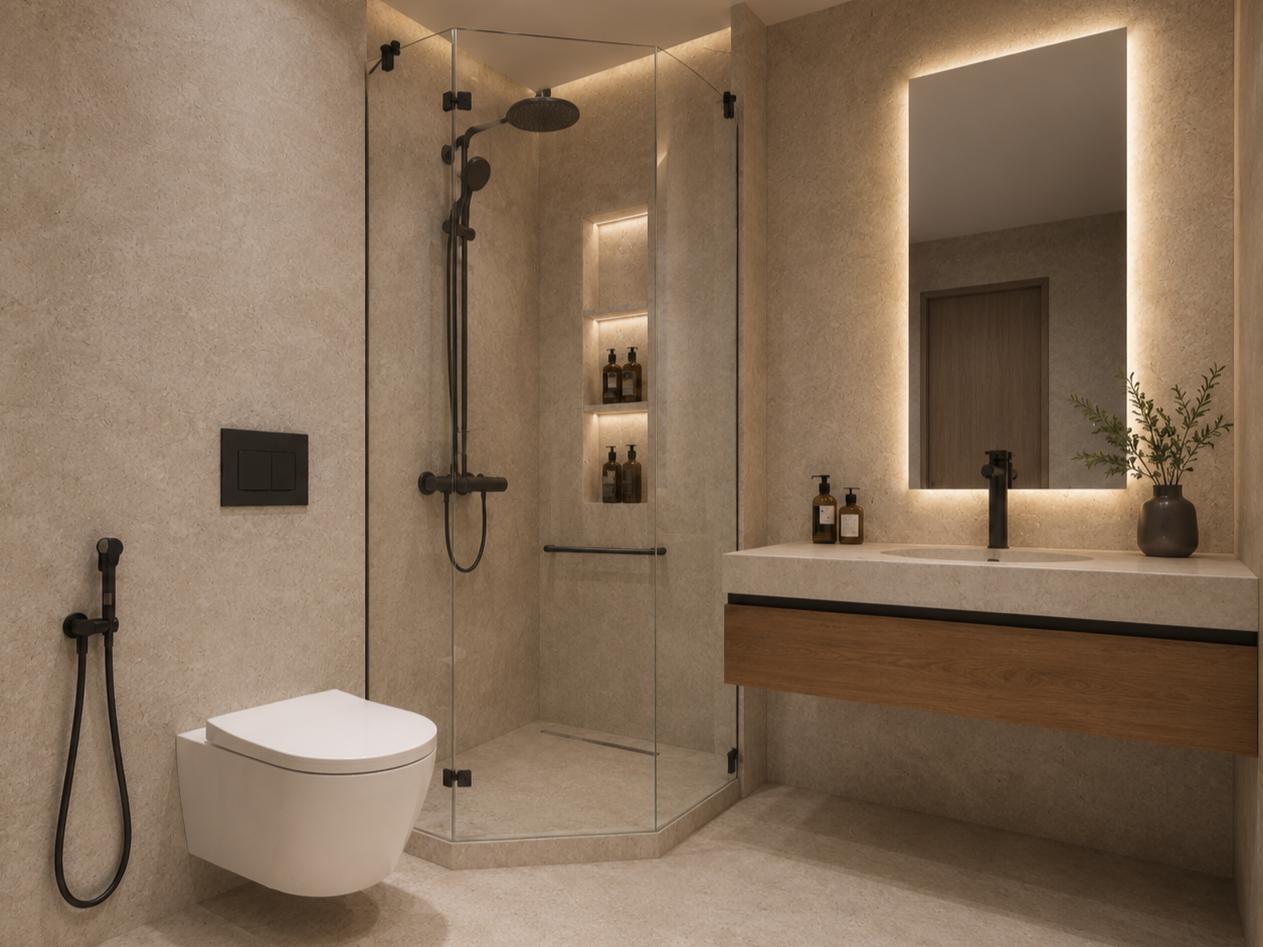 Baie cu duș walk-in